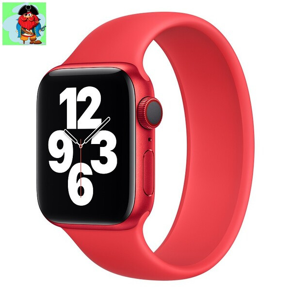 Силиконовый монобраслет для Apple Watch 2 38mm, цвет: красный (размер: M) - фото 1 - id-p142950437