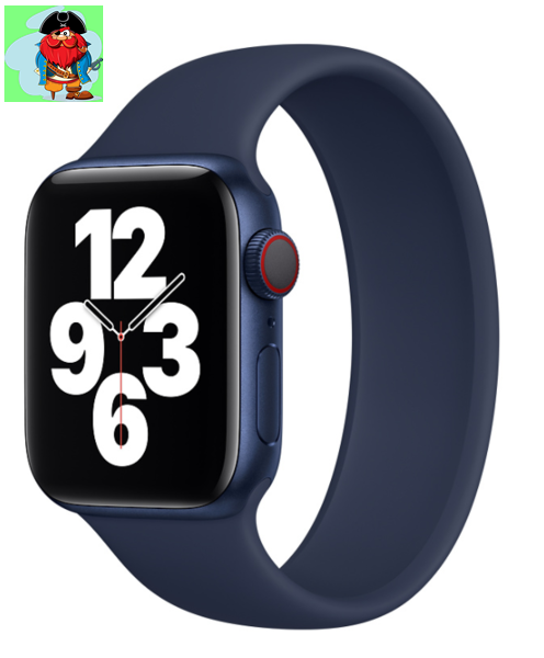 Силиконовый монобраслет для Apple Watch 2 38mm, цвет: синий (размер: M) - фото 1 - id-p142950438