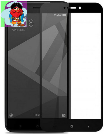 Защитное стекло для Xiaomi Redmi 4A 5D (полная проклейка), цвет: черный - фото 1 - id-p92106723