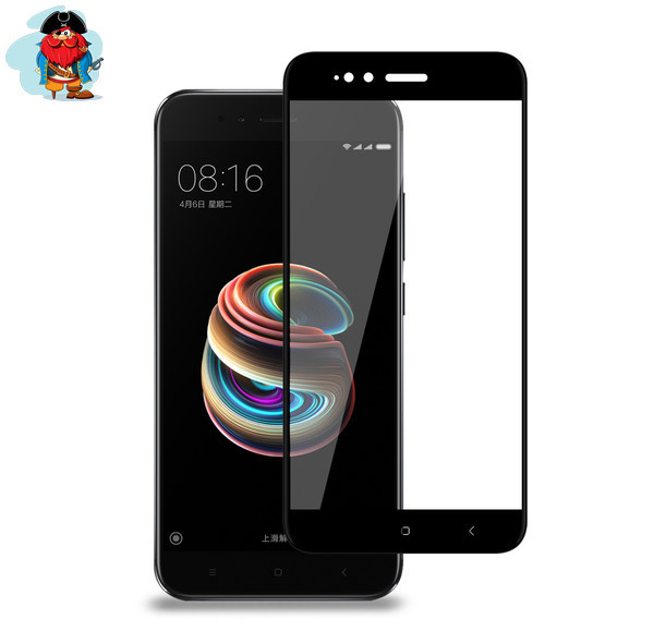 Защитное стекло для Xiaomi Mi A1 5D (полная проклейка), цвет: черный - фото 1 - id-p92167957