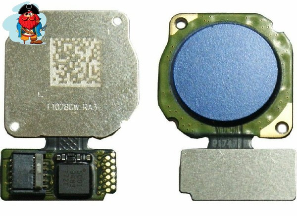 Шлейф для Huawei Honor 8X со сканером (сенсором) отпечатка пальцев, цвет: синий - фото 1 - id-p110291603