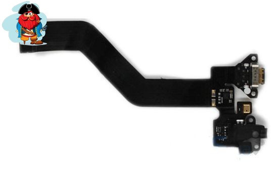 Шлейф для Meizu Pro 6 с разъемом зарядки, микрофоном, разъемом наушников - фото 1 - id-p110355516