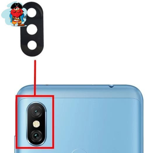 Стекло задней камеры для Xiaomi Redmi Note 6, Note 6 Pro, цвет: черный - фото 1 - id-p110188189