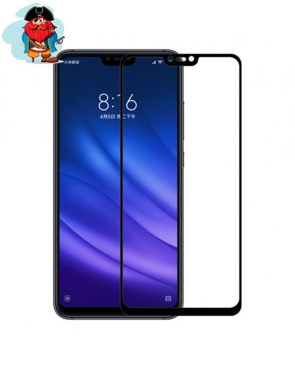 Защитное стекло для Xiaomi Mi8 Lite 5D (полная проклейка), цвет: черный - фото 1 - id-p92101294
