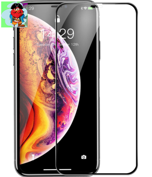 Защитное стекло для Apple iPhone 11 Pro Max 5D (полная проклейка), цвет: черный - фото 1 - id-p132349397