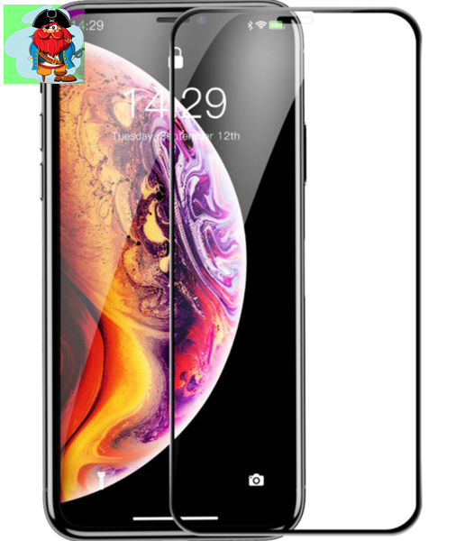 Защитное стекло для Apple iPhone 11 Pro Max 5D (полная проклейка), цвет: черный - фото 1 - id-p132306641