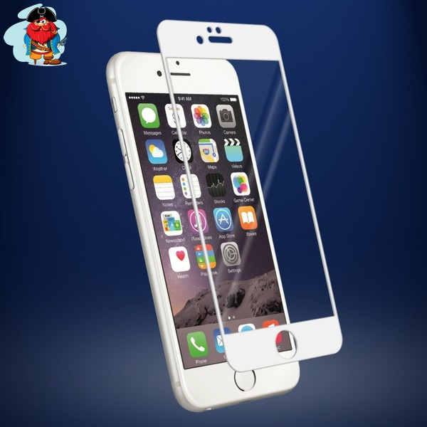 Защитное стекло для Apple iPhone 8 5D (полная проклейка), цвет: белый - фото 1 - id-p92325566