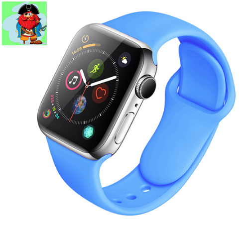 Силиконовый ремешок для Apple Watch 38/40 мм, цвет: голубой - фото 1 - id-p127565186