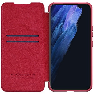 Кожаный чехол Nillkin Qin Pro Leather Case Красный для Samsung Galaxy S22 - фото 3 - id-p175490336