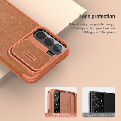 Кожаный чехол Nillkin Qin Pro Leather Case Красный для Samsung Galaxy S22 - фото 4 - id-p175490336