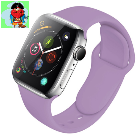 Силиконовый ремешок для Apple Watch 42/44 мм, цвет: сиреневый - фото 1 - id-p127609851