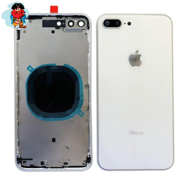 Корпус (задняя крышка, рамка, сим-лоток) для Apple iPhone 8 Plus, цвет: серебристый - фото 1 - id-p124663516