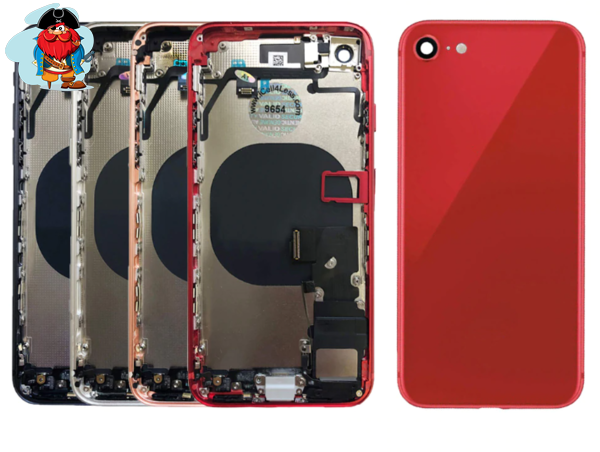 Корпус (задняя крышка, рамка, сим-лоток) для Apple iPhone 8, цвет: красный - фото 1 - id-p124664522