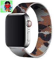 Металлический ремешок для Apple Watch 42/44, цвет: Камуфляж коричневый