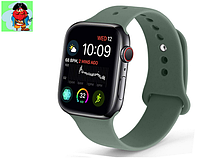 Силиконовый ремешок для Apple Watch 42/44 мм, цвет: темно-зеленый