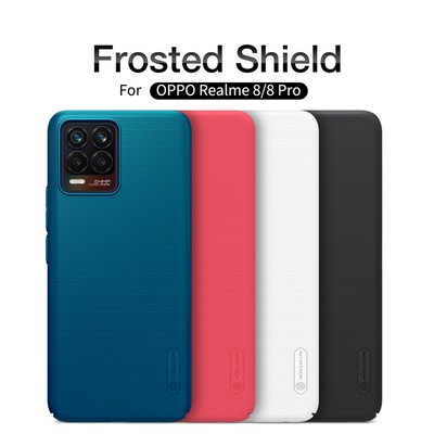 Пластиковый чехол с подставкой Nillkin Super Frosted Shield Черный для Realme 8/ 8 Pro - фото 5 - id-p175490345