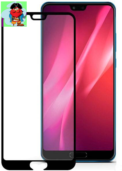 Защитное стекло для Huawei Honor 10 5D (полная проклейка), цвет: черный - фото 1 - id-p134236764