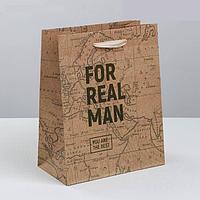 Подарочный пакет «Для настоящих мужчин» 18 × 23 × 10 см