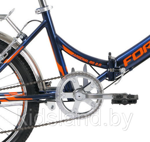 Велосипед Forward Arsenal 20 2.0" (темно-синий/оранжевый) - фото 3 - id-p175543643