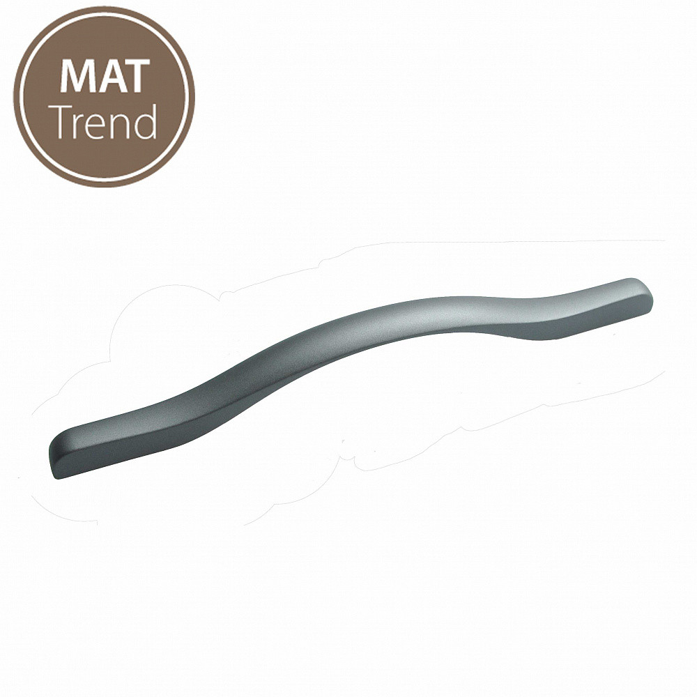 Мебельная ручка Eureka 1473 м.р.160/192, покрытие titanium grey 1704 1473/1704