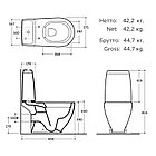 Унитаз напольный безободковый Трино R Дуал, тонкое сиденье с микролифтом, с/м AlcaPLAST Дуал, фото 6
