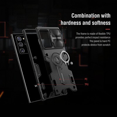 Противоударная-накладка Nillkin CamShield Armor Черная для Samsung Galaxy Note 20 Ultra - фото 4 - id-p175583565