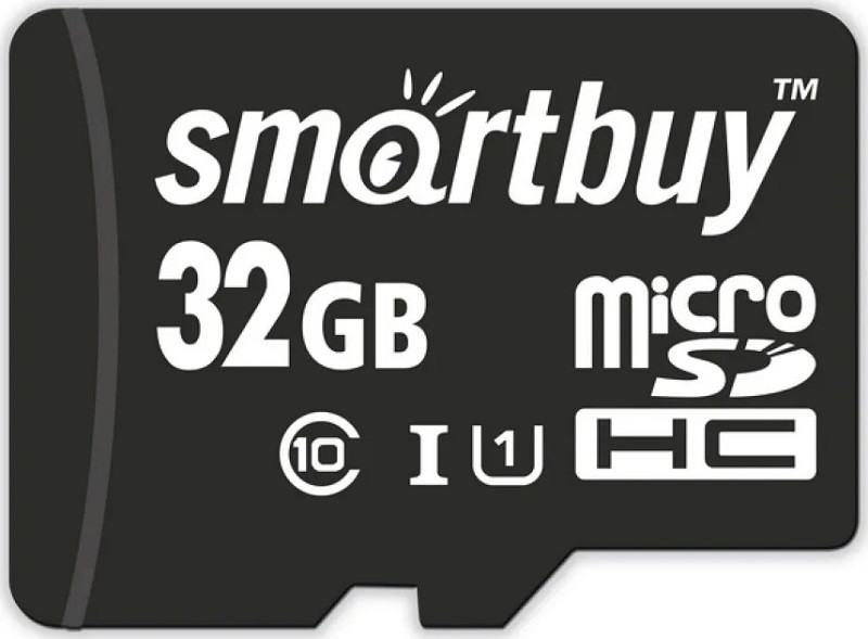 Карта памяти MicroSDHC 32Gb SmartBuy (SB32GBSDCL10-01), класс 10, SD-адаптер 556010