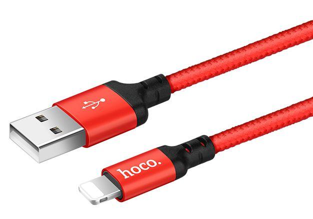 Зарядный USB дата кабель HOCO X14 Lightning, 2.0A, 1м, красный 556113, фото 1