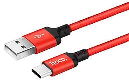 Зарядный USB дата кабель HOCO X14 Type-C, 3.0A, 1м, красный 556115