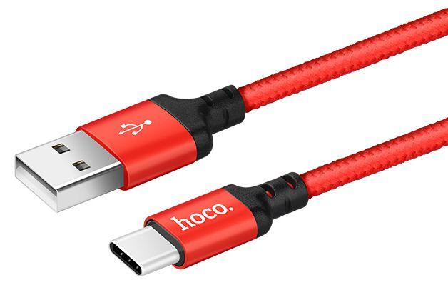 Зарядный USB дата кабель HOCO X14 Type-C, 3.0A, 1м, красный 556115, фото 1