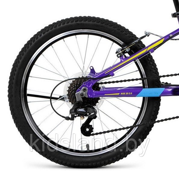 Велосипед Forward Rise 20 2.0" (фиолетовый/желтый) - фото 3 - id-p118571424