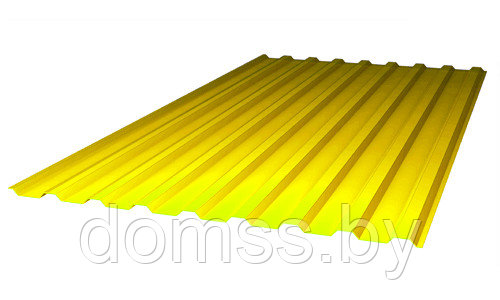 Профилированный поликарбонат SUNNEX МП-20(У) 0,8 мм, Желтый, 1,15*2 м - фото 2 - id-p175606536