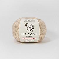 Пряжа Gazzal Baby Wool цвет 839 молочный беж/ песочный