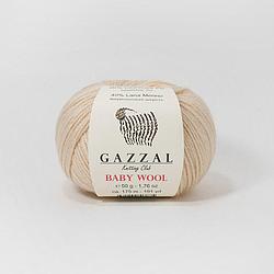 Пряжа Gazzal Baby Wool цвет 839 молочный беж/ песочный