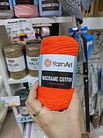 Хлопковый шнур Ярнарт Макраме Коттон (Yarnart Macrame Cotton) цвет 800 оранжевый