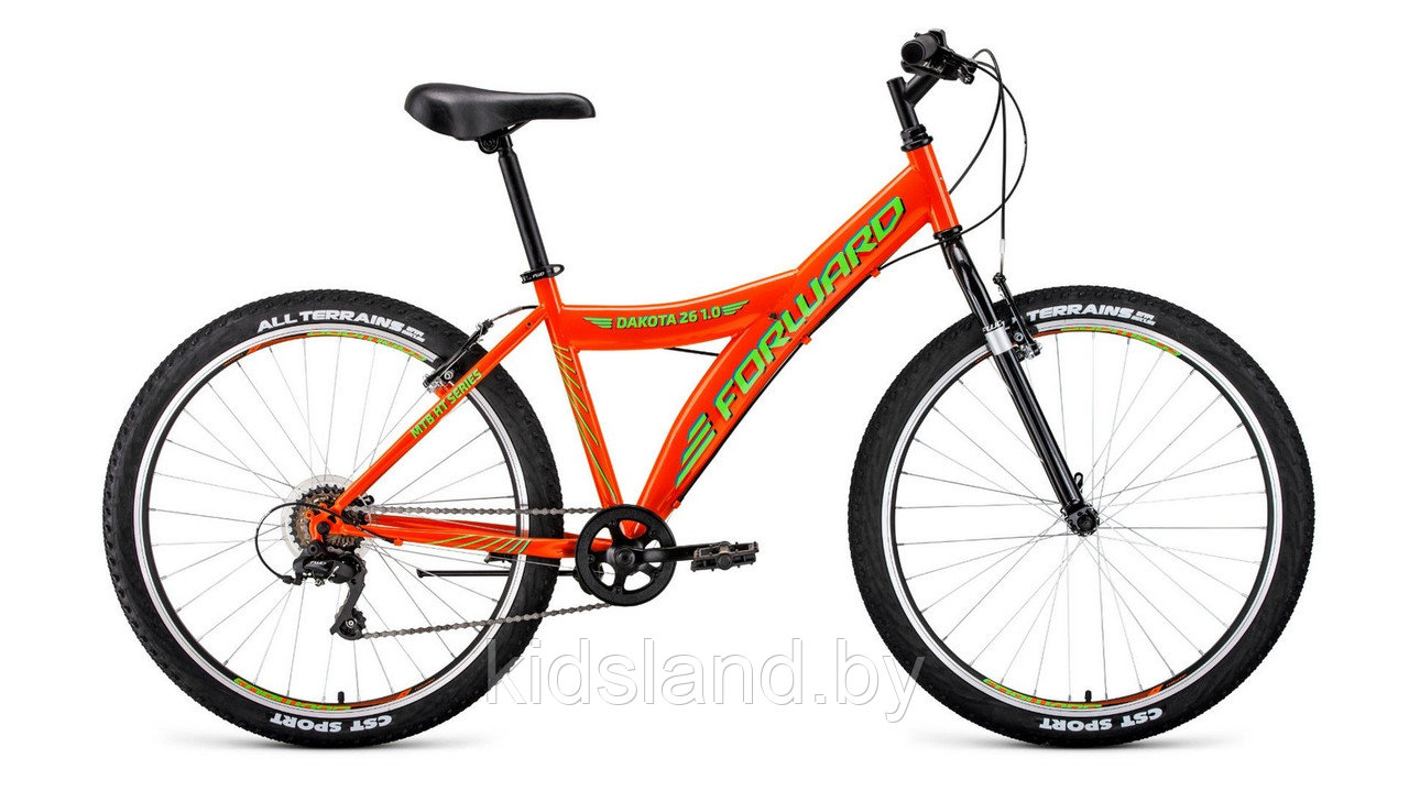 Велосипед Forward Dakota 26 1.0 (оранжевый/ярко-зеденый)