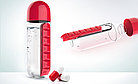 Таблетница-органайзер на каждый день Pill & Vitamin Organizer с бутылкой для воды, фото 9