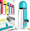 Таблетница-органайзер на каждый день Pill & Vitamin Organizer с бутылкой для воды, фото 6