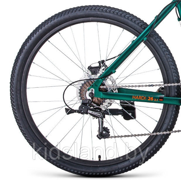 Велосипед Forward Hardi 26 2.1 D" (зеленый матовый/оранжевый) - фото 6 - id-p117659972