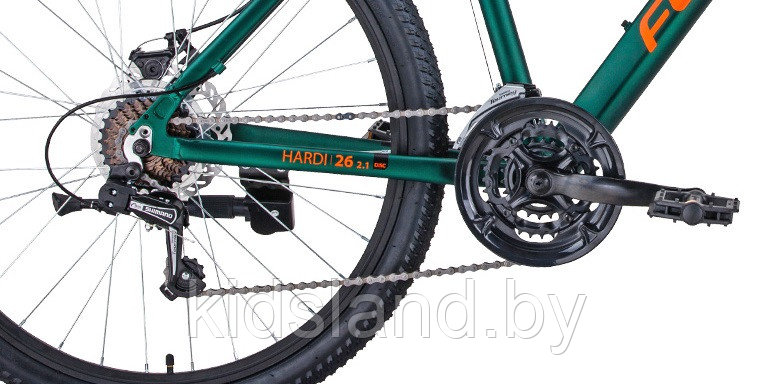 Велосипед Forward Hardi 26 2.1 D" (зеленый матовый/оранжевый) - фото 4 - id-p117659972