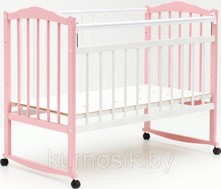 Кроватка Bambini (Бамбини) 09 бело-розовая