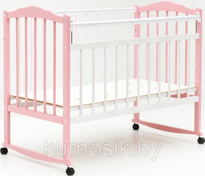 Кроватка Bambini (Бамбини) 09 бело-розовая - фото 1 - id-p6681325