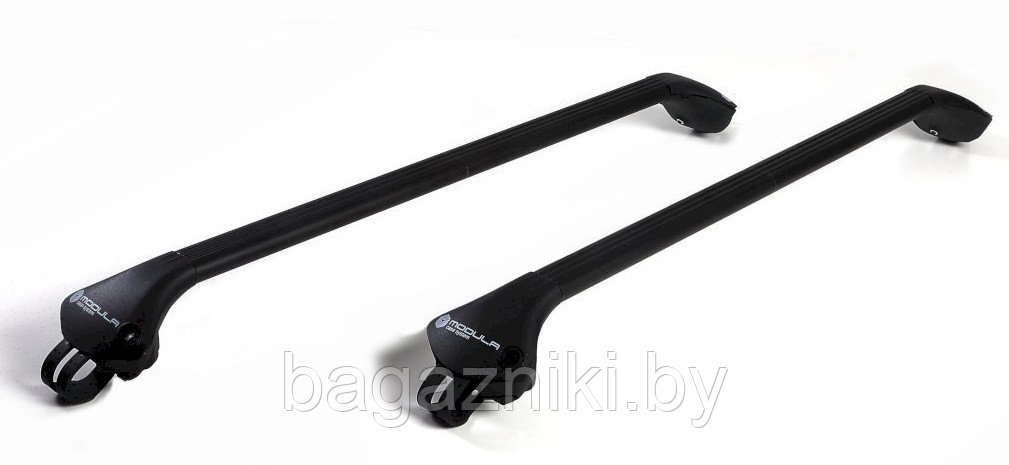 Багажник на крышу авто Modula Oval Bar System (BLACK) AL for open railing (на классические рейлинги) - фото 1 - id-p175651704