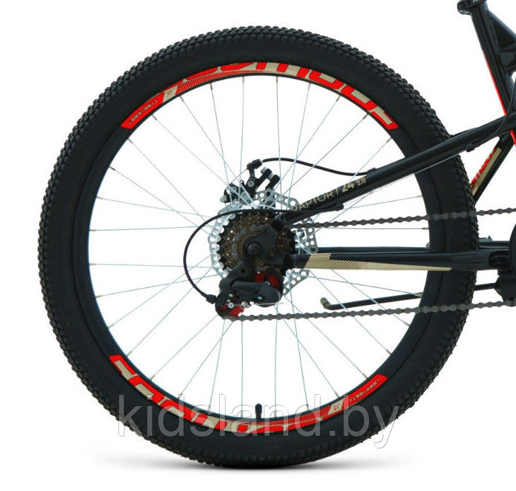 Велосипед Forward Raptor 24 2.0 D" (черный/красный) - фото 2 - id-p175653158