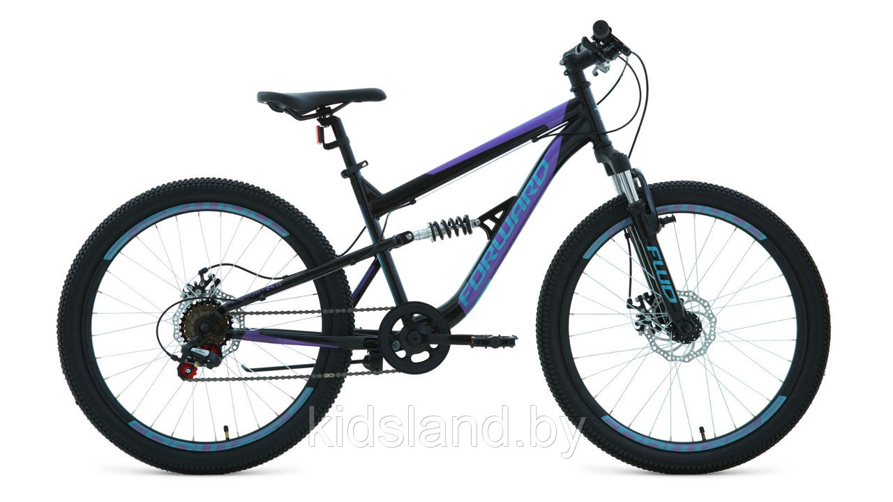 Велосипед Forward Raptor 24 2.0 D" (черный/фиолетовый) - фото 1 - id-p175653163