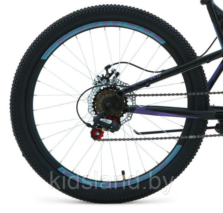 Велосипед Forward Raptor 24 2.0 D" (черный/фиолетовый) - фото 6 - id-p175653163