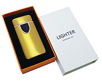 Импульсная зажигалка Lighter спиральная индикатор по центру, фото 1