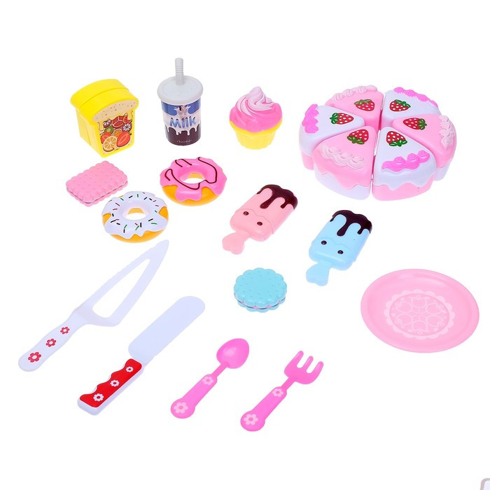 Игровой набор продуктов «Тортик», с посудой - фото 1 - id-p175657009