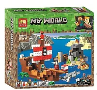 11170 Конструктор Bela Minecraft "Приключения на пиратском корабле" 404 детали, аналог Lego