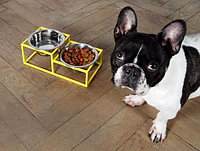 Подставка для собак с мисками из нержавейки 950мл DPG701
